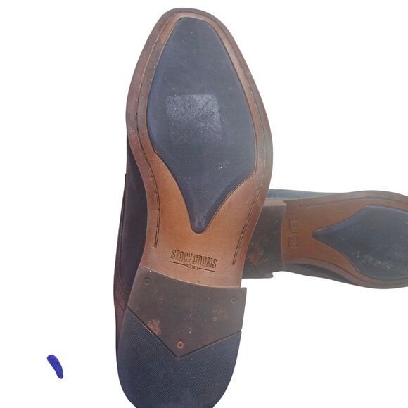 Stacy Adams Men's Blue Leather Dress Shoes Size 10.5 M Ballard Oxford Style - Picture 12 of 13